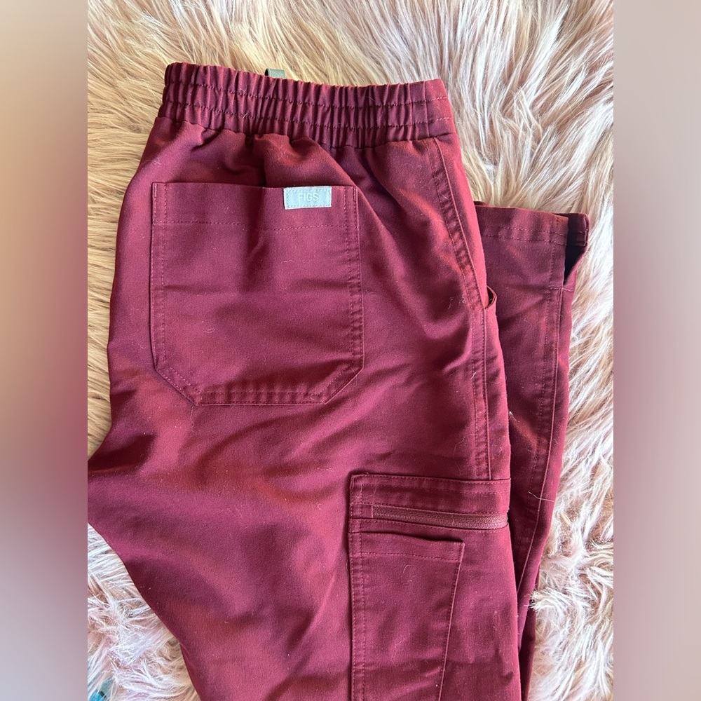 Figs Scrub Pants Maroon Small